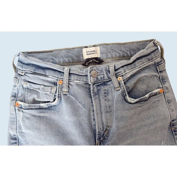 CITIZENS OF HUMANITY Isola Cropped Hi Rise Raw Hem Jeans Size 26 - Picture 3 of 7
